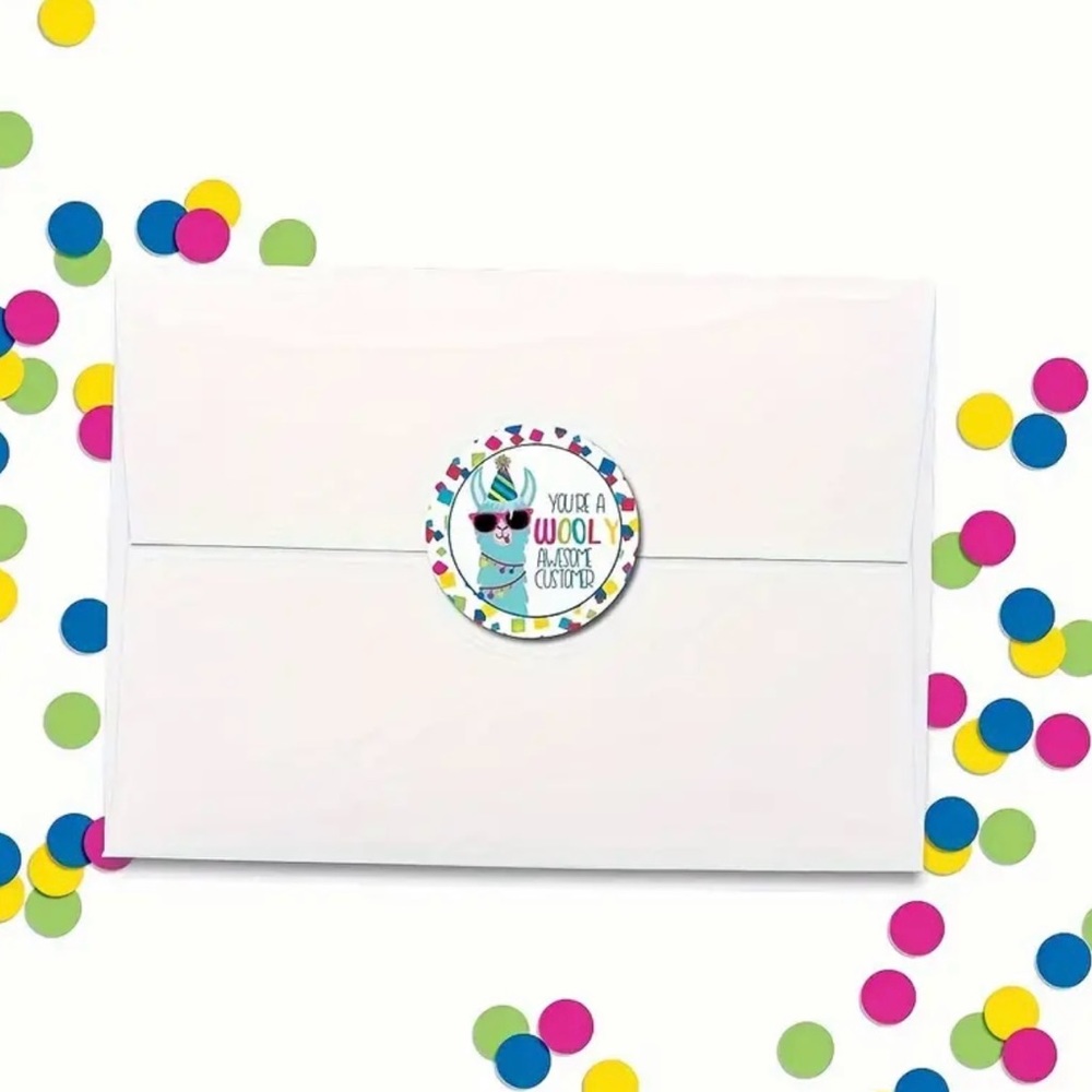 ๐ Llama ๐ฆ 500 Roll of Thank You Stickers 1.5โ x 1.5โ - Picture 4 of 6